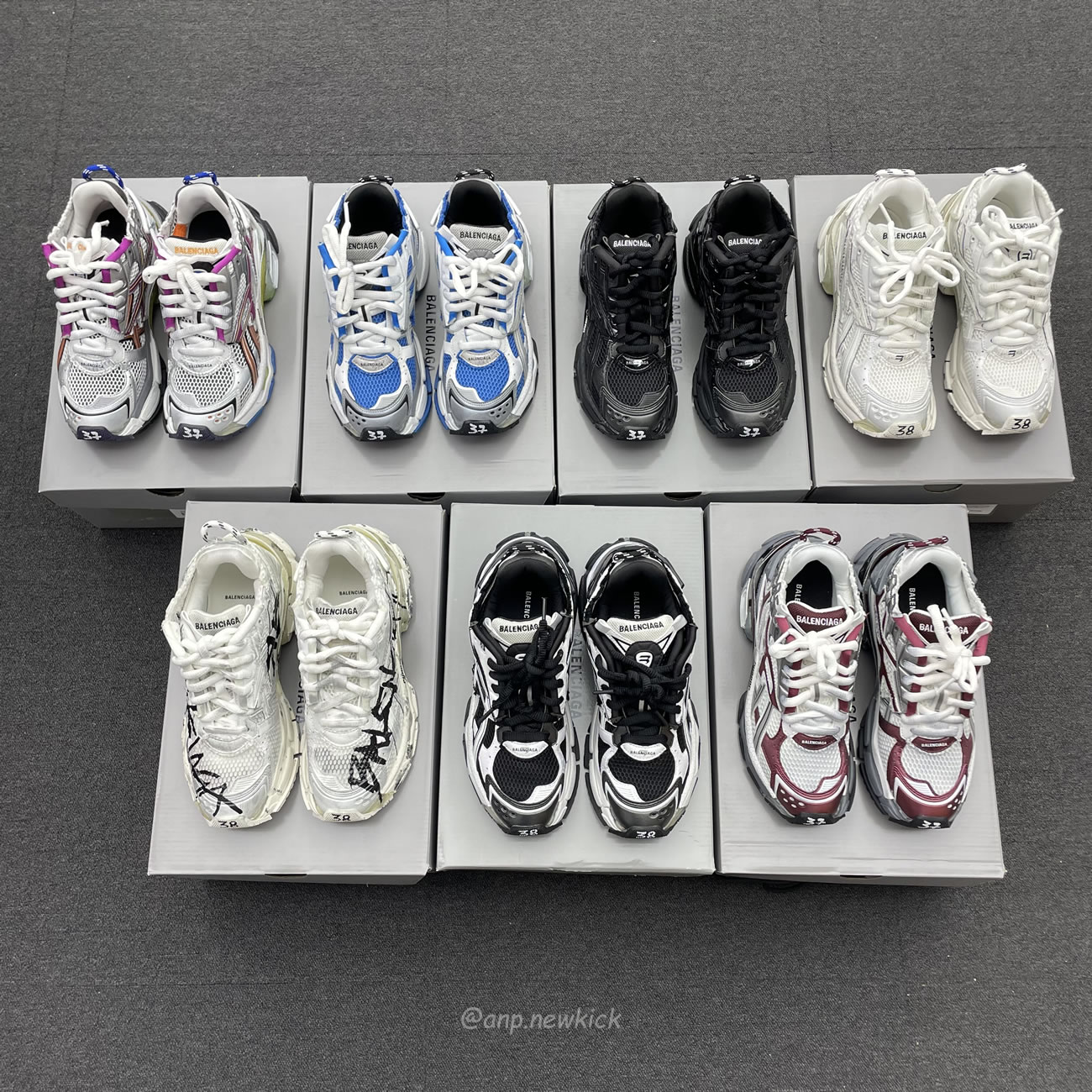 Balenciaga Runner White Grey Silver Black Blue Multicolor Burgundy (19) - www.newkick.vip